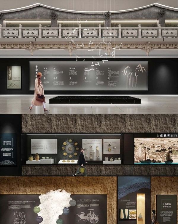 新中式國風博物館文化墻排版設(shè)計
