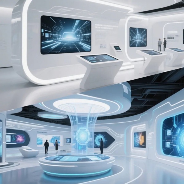 科技感白藍(lán)展廳設(shè)計