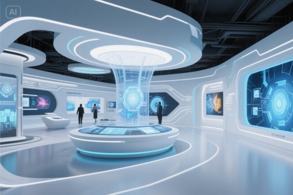 科技感白藍(lán)展廳設(shè)計