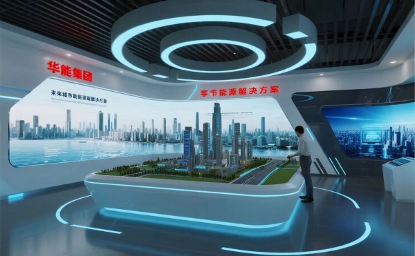 華能環(huán)保科技展廳里能摸到風、看到魚，還能穿越到 2050